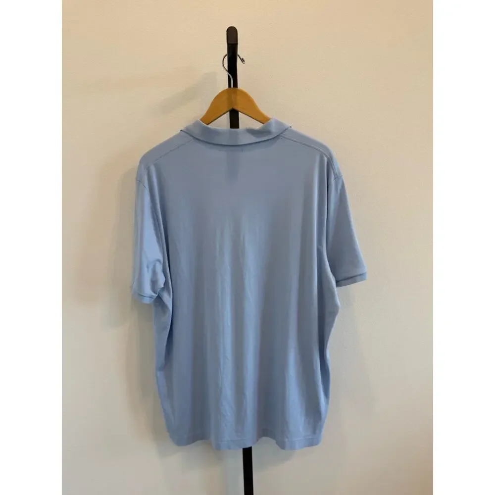 Polo Ralph Lauren Blue Polo Shirt Embroidered Flesh Pony Soft Cotton XL Preppy
